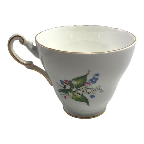 Vintage Regency English Lily of Valley Floral Bone China Teacup & Saucer Set - Picture 3 of 10
